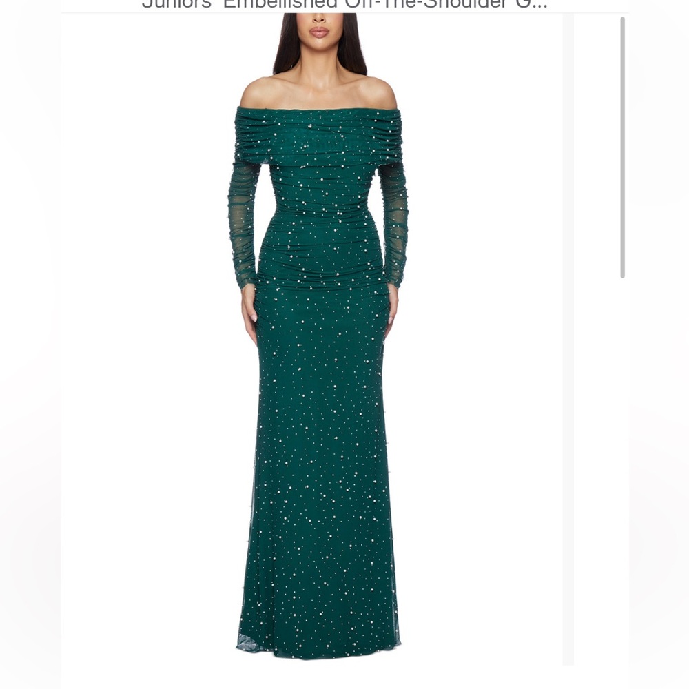 Elegant blue Off-Shoulder Dress B-Darlin